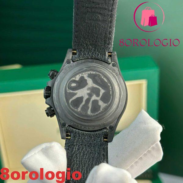 Replica Rolex Daytona DiW Carbon Quadrante Nero Cinturino con Cuciture Rosse Migliore Edizione Noob Factory 40mm Orologio - immagine 8