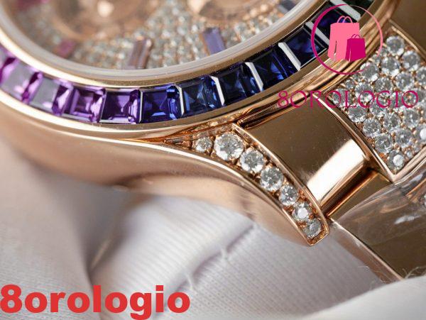 Rolex Daytona Rainbow 116595RBOW Full Diamond 18K Gold Placcato Custom Moissanite Miglior Replica 40mm Orologio - immagine 9