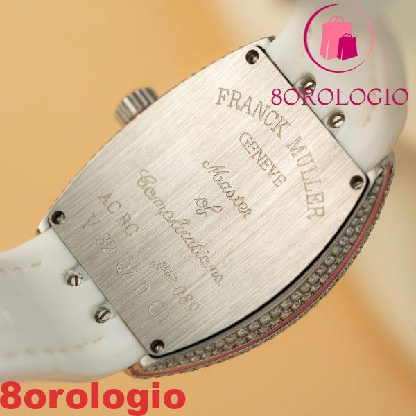Franck Muller Vanguard V32 QZ.BLC Color Dream Quadrante Bianco Custom Moissanite Migliore Replica ABF 32mm Orologio - immagine 9