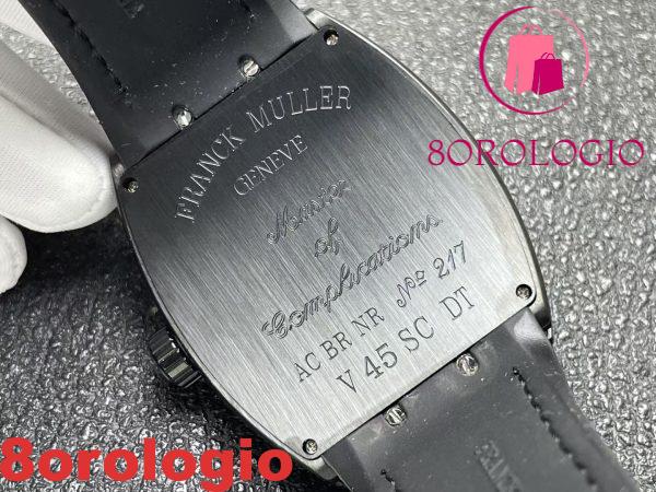 Franck Muller Vanguard V45 Black DLC Quadrante Nero Cinturino in Pelle 1:1 Replica Migliore Edizione ABF 45mm Orologio - immagine 8