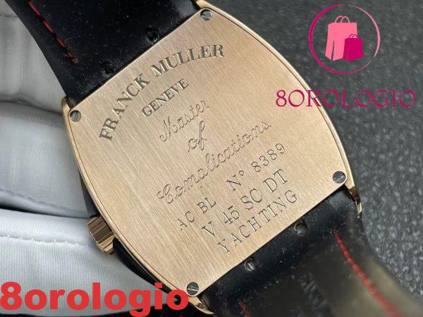 Replica Franck Muller Vanguard V45 Croatia ZVONIMIR Oro Rosa Quadrante Nero Cinturino in Pelle 1:1 Migliore Copia ABF 45mm Orologio - immagine 8