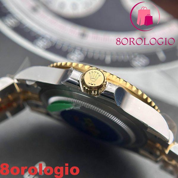Rolex GMT-Master II 126713GRNR Due Toni Oro Giallo Quadrante Nero Jubilee Migliore Replica CF 40mm Orologio - immagine 6
