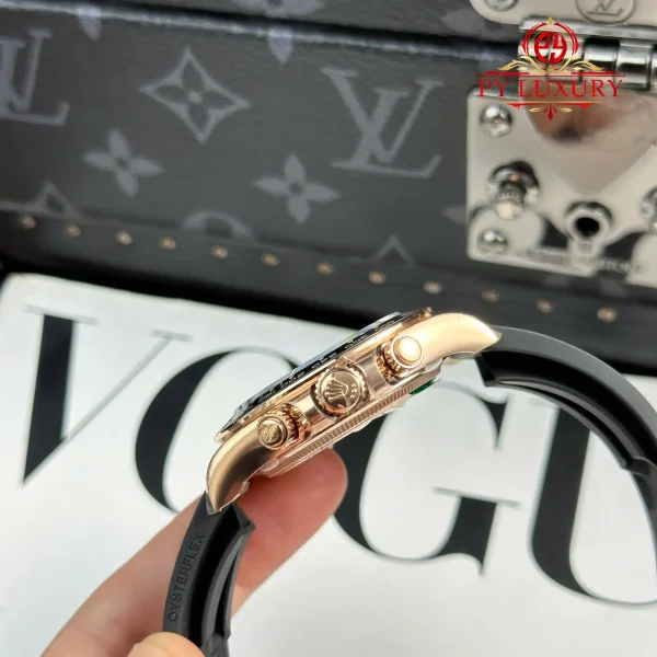 Rolex Daytona 126515LN-0010 Oro Rosa Quadrante Cioccolato e Nero Oysterflex Replica 1:1 THBF 40mm Orologio - immagine 9