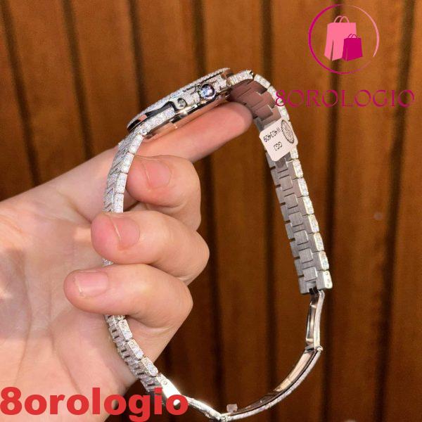 Patek Philippe Nautilus 5711 Iced Out Moissanite Replica di Migliore Qualità 40mm Orologio - immagine 9