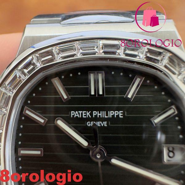 Patek Philippe Nautilus 5711/1300A-001 Quadrante Verde Diamanti Baguette CVD Replica 40mm Orologio - immagine 8