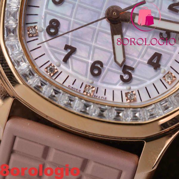 Patek Philippe Aquanaut 5072R-001 Replica Oro 18K Custom Baguette Moissanite Bezel 35.6mm Orologio - immagine 11
