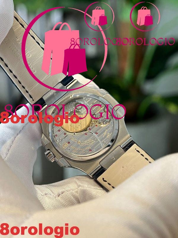 Patek Philippe Nautilus 5724G-001 Quadrante Blu Custom Moissanite replica Hong Kong 40mm Orologio - immagine 8