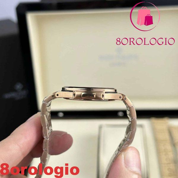 Replica di Patek Philippe Nautilus 7010/1R Oro Rosa Quadrante Bianco Orologio da Donna al Quarzo 32mm Orologio - immagine 8