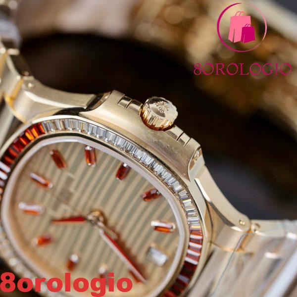 Replica Migliore Patek Philippe Nautilus 7118/1300R-001 Rubino Sintetico Oro Rosa 18K 35.2mm Orologio - immagine 8