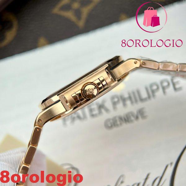 Replica migliore Patek Philippe Nautilus 7118/1R-001 quadrante bianco oro rosa 18K 35,2mm Orologio - immagine 8