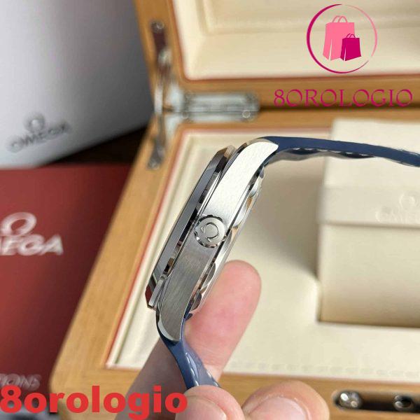Omega Aqua Terra Worldtimer GMT Quadrante Blu Cinturino in Gomma Migliore Replica 43mm Orologio - immagine 11