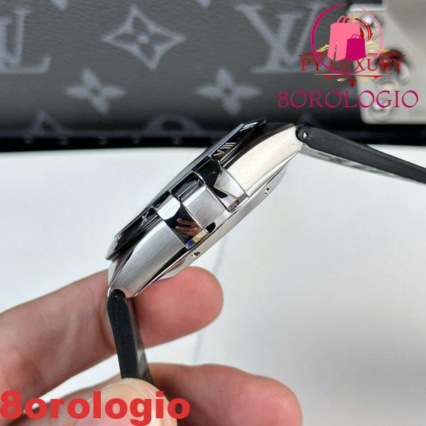 Omega Constellation Quadrante Nero Lunetta in Ceramica Nera Cinturino in Pelle Replica Migliore VSF 41mm Orologio - immagine 10