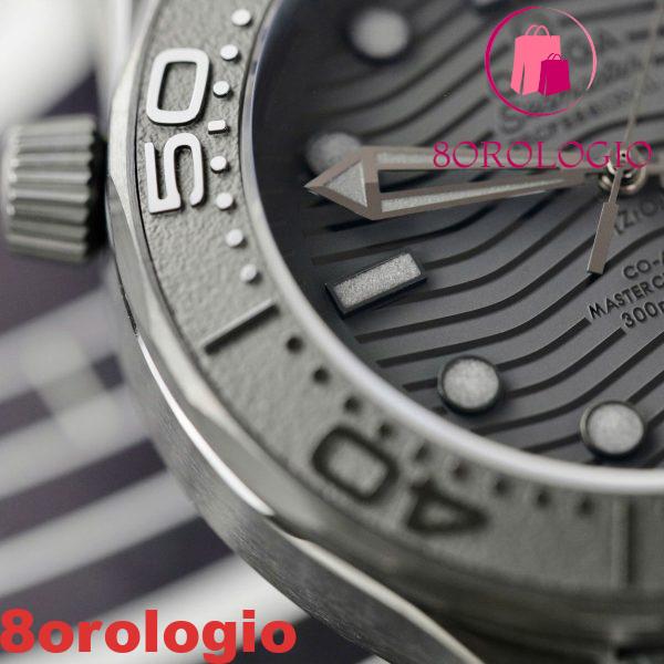 Omega Seamaster Diver 300M Black Black Ceramica Cinturino in Gomma Migliore Replica VSF 43.5mm Orologio - immagine 11