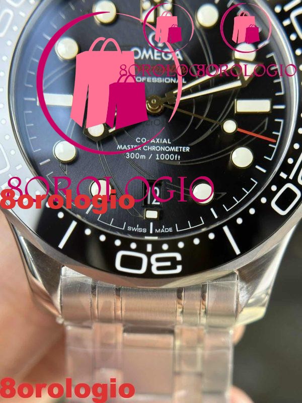 Omega Seamaster Diver 300M Edizione Limitata James Bond Quadrante Nero Migliore Replica 42mm Orologio - immagine 11