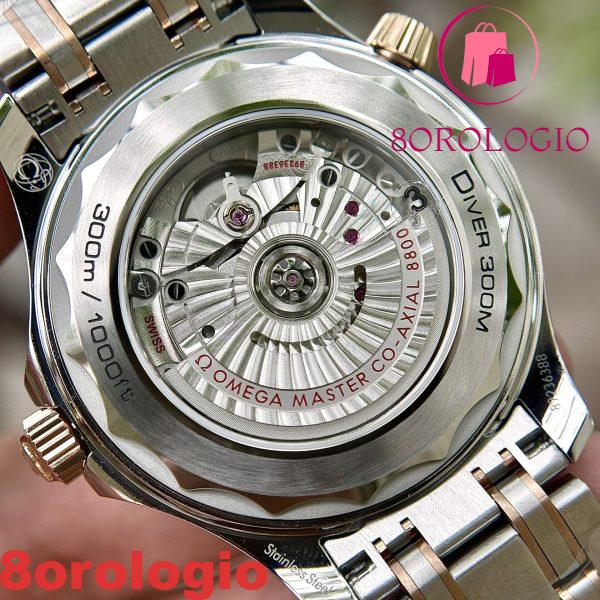 Omega Seamaster Diver 300M Bicolore Oro Rosa Quadrante Nero Miglior Replica 42mm Orologio - immagine 9