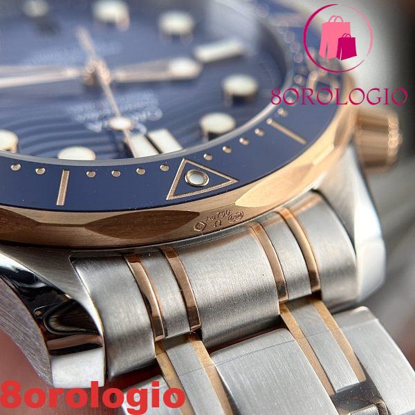 Omega Seamaster Diver 300M Bicolore Oro Giallo Quadrante Blu Replica Migliore 42mm Orologio - immagine 10