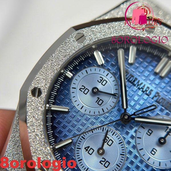 Audemars Piguet Royal Oak Chronograph 26240BC in Oro Bianco Frosted Quadrante Blu 1:1 Migliore Replica APSF 41mm Orologio - immagine 12