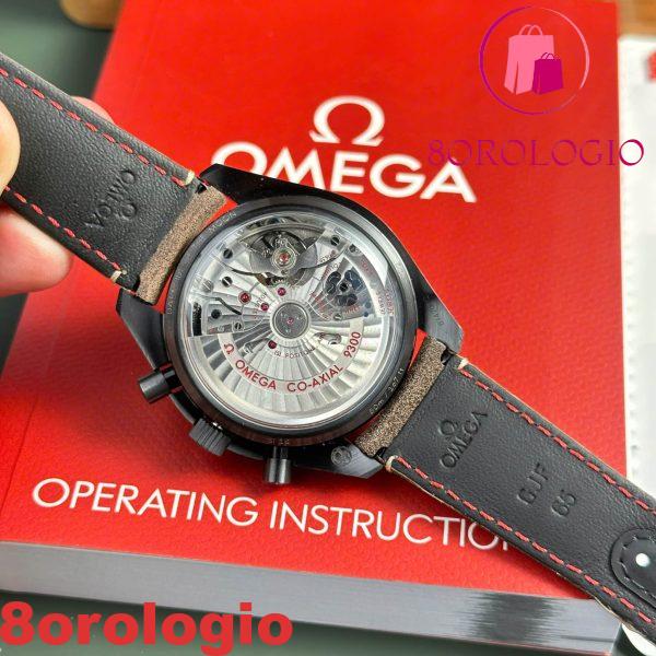 Omega Speedmaster Moonwatch Dark Side Of The Moon Ceramica Cinturino in Pelle Nera e Marrone Replica 44mm Orologio - immagine 9