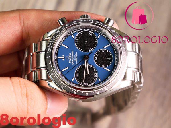 Replica Omega Speedmaster Racing Co-Axial Chronometer Chronograph 40mm Quadrante Blu Orologio - immagine 11