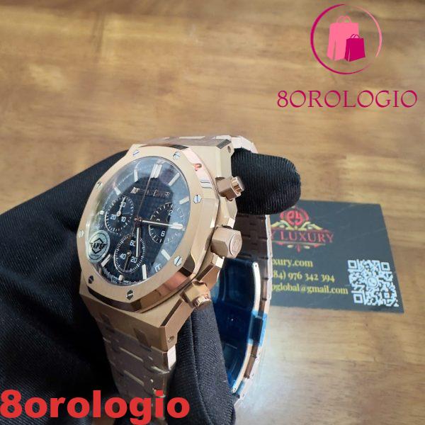 Audemars Piguet Royal Oak Chronograph 26240OR Oro Rosa Quadrante Blu Replica 1:1 Super Clone APSF 41mm Orologio - immagine 12