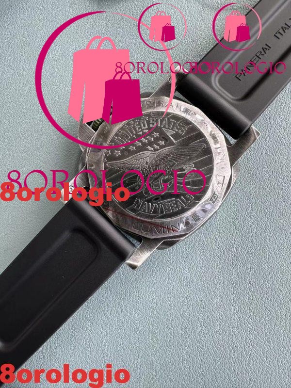 Panerai Luminor Marina Navy Seals PAM01412 Quadrante Grigio Cinturino in Gomma Miglior Replica VSF 44mm Orologio - immagine 8