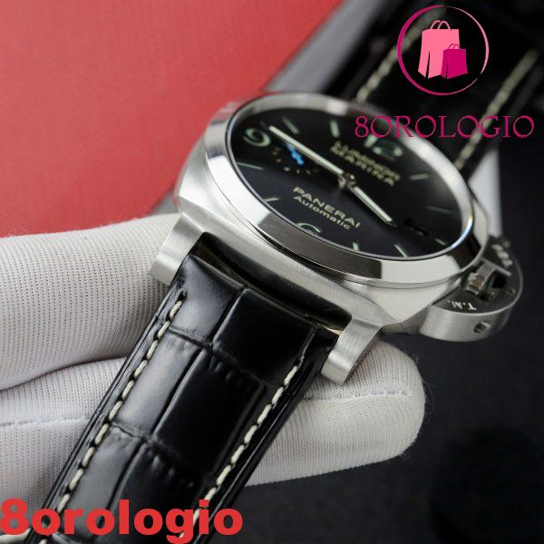 Panerai Luminor Marina Acciaio Quadrante Nero PAM1312 Pelle Miglior Replica VSF 44mm Orologio - immagine 10