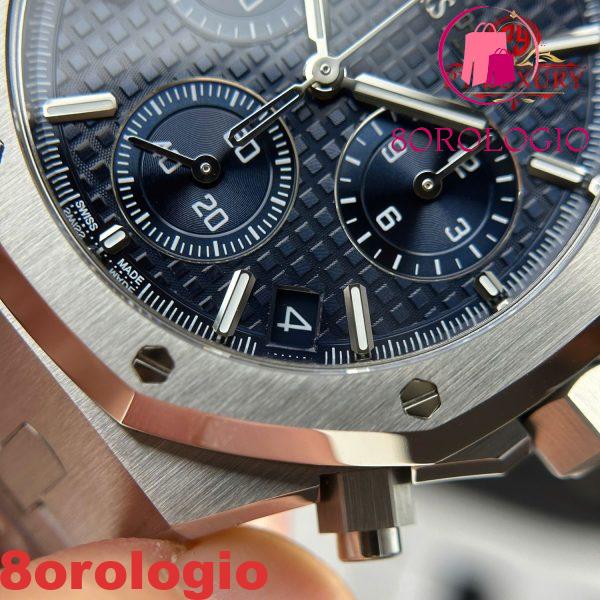 Audemars Piguet Royal Oak Chronograph 26240ST Quadrante Blu Replica 1:1 Migliore Super Clone APSF 41mm Orologio - immagine 12