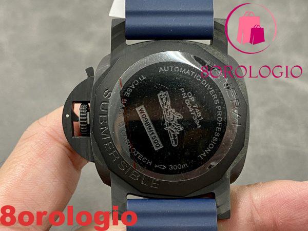 Panerai Submersible Quarantaquattro Carbotech Blu Abisso PAM1232 Quadrante Blu Cinturino in Gomma Replica VSF 44mm Migliore Orologio - immagine 8