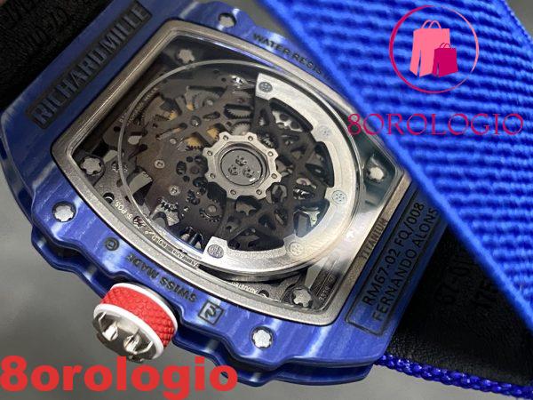 Richard Mille RM 67-02 Fernando Alonso F1 Prototype Carbon TPT Extra Piatto 1:1 Miglior Replica 38.7 X 47.52 Mm Orologio - immagine 8
