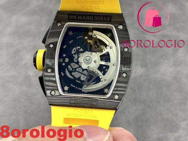 Richard Mille RM011 Cronografo Carbonio Tempesta Gialla Migliore Replica KVF 49.94×44.5mm Orologio - immagine 9