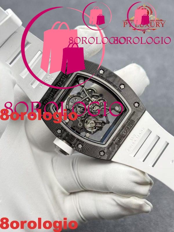 Replica Richard Mille RM055 Bubba Watson Americas Edition Custom Fibra di Carbonio NTPT Modificata Movimento Non-Regolatore 1:1 Super Clone Orologio - immagine 8