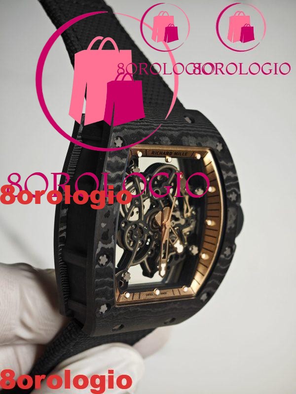 Richard Mille RM055 Bubba Watson Asia Edition Replica Custom Made NTPT Carbonio di Alta Qualità Movimento Vaucher Esclusivo Orologio - immagine 16