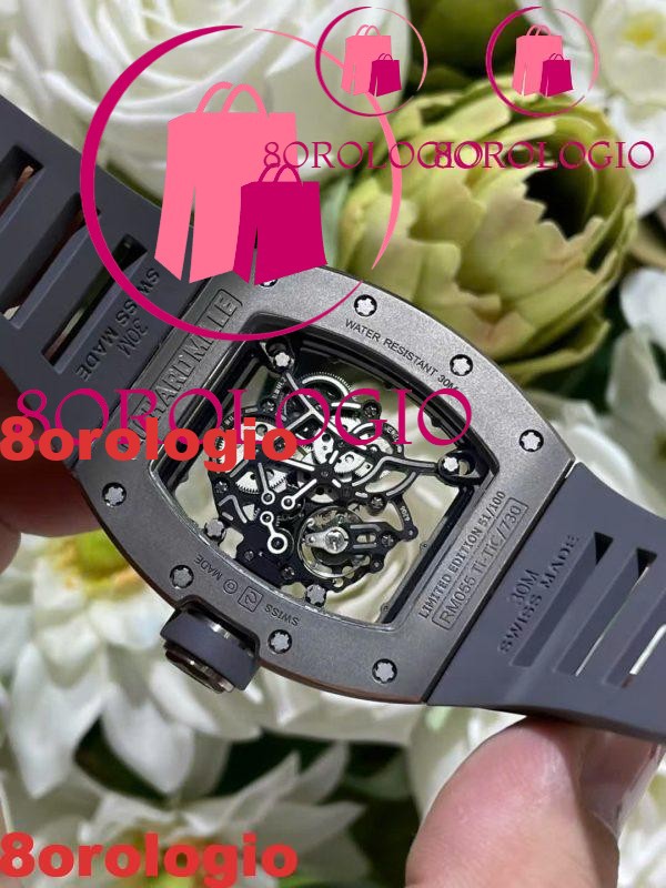 Richard Mille RM055 Titanio Tutto Grigio Edizione Limitata 1:1 Replica Custom Made Super Clone 42.7mm Orologio - immagine 8