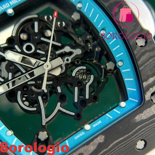 Richard Mille RM055 Yas Marina Circuit Carbon TPT Cinturino in Gomma Bianca Replica 1:1 Super Clone ZF 42,7 mm Orologio - immagine 14