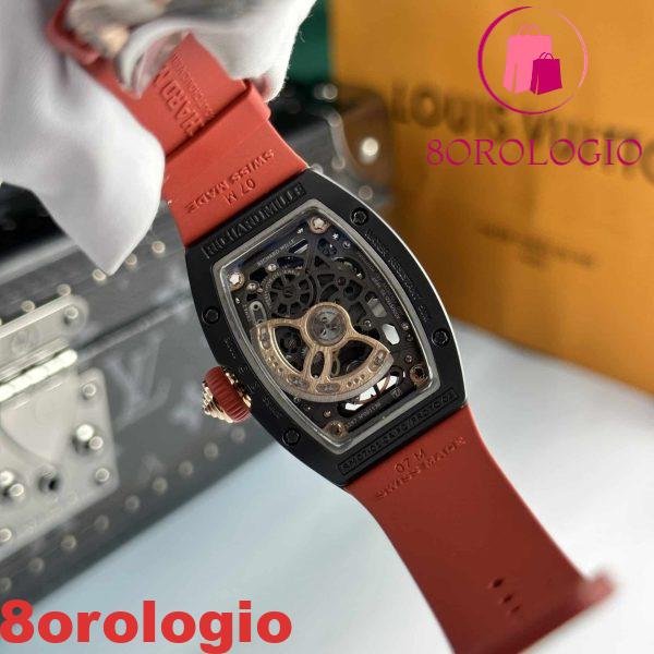 Richard Mille RM07-01 BlackCeramic Red Lip Rose Gold Red Rubber Migliore Replica 45.32 X 32.3mm Orologio - immagine 8