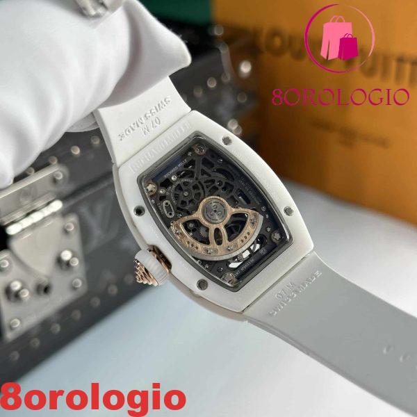 Richard Mille RM07-01 Ceramica Bianca Black Lip Migliore Replica 45.32 X 32.3mm Orologio - immagine 8