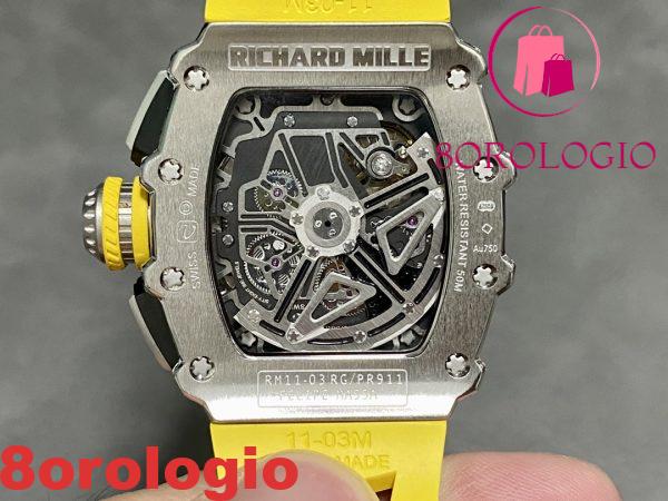 Richard Mille RM11-03 Flyback Chronograph Iced Out con Pietre CZ Miglior Replica KVF 49.94×44.5mm Orologio - immagine 8