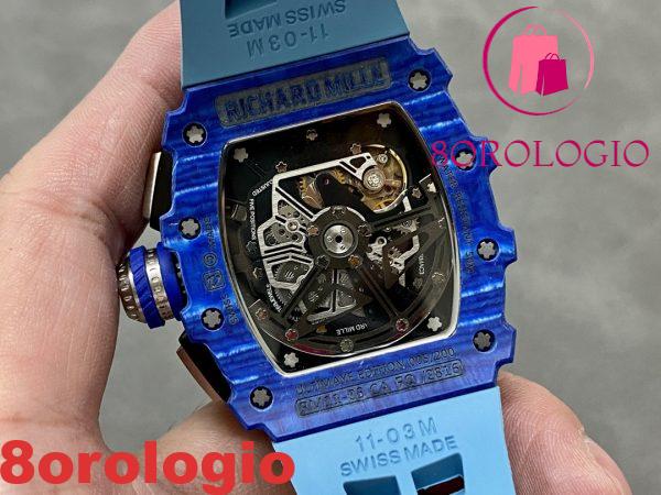 Richard Mille RM11-03 Jean Todt 50th Anniversary Chronograph Fibra di Carbonio Blu Replica KVF 49.94 X 44.5mm Orologio - immagine 9