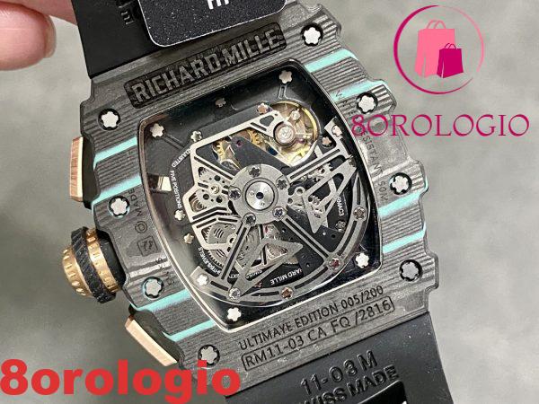 Richard Mille RM11-03 Ultimate Edition Carbonio Quarzo Turchese TPT Edizione Limitata Replica KVF 49.94 X 44.5mm Orologio - immagine 8