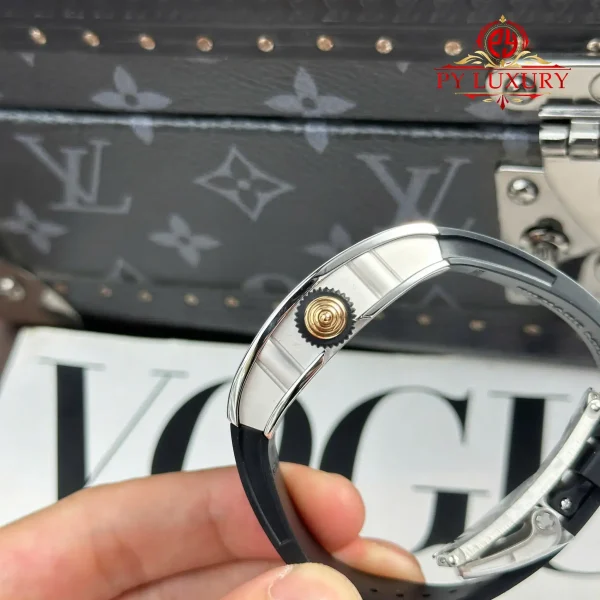 Richard Mille RM07-01 Lady Diamonds Black Onyx Dial Black Rubber Strap Replica 1:1 Super Clone ZF 45.32 X 32.3mm Orologio - immagine 10