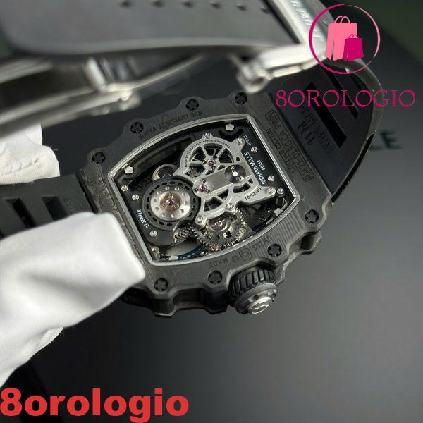 Richard Mille RM21-01 Tourbillon Aerodyne Titanium & Carbon TPT Migliore Replica 42.68mm X 50.12mm Orologio - immagine 9