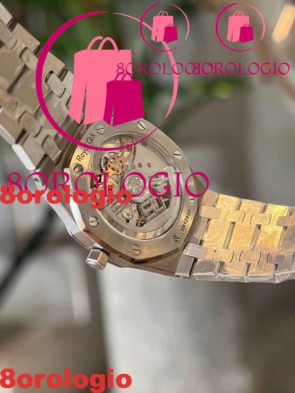 Audemars Piguet Royal Oak Jumbo 16202ST Quadrante Blu Custom Ghiera Moissanite Migliore Replica ZF 39mm Orologio - immagine 9