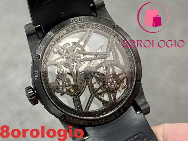 Roger Dubuis Excalibur Monotourbillon DBEX0577 Fibra di Carbonio Nera Replica BBR 1:1 42mm Orologio - immagine 8
