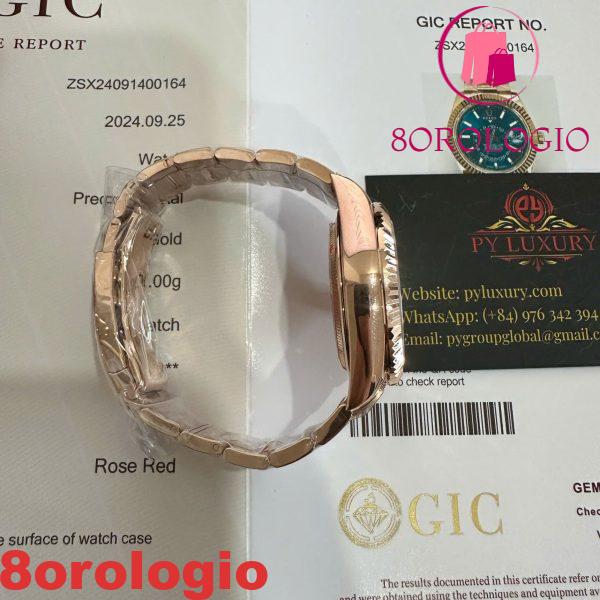 Rolex Sky-Dweller 336935 Quadrante Indici Blu-Verde Bracciale Oyster Placcato Oro 18K Migliore Replica 42mm Orologio - immagine 10