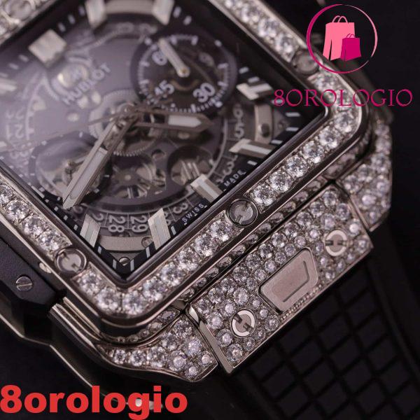 Hublot Square Bang Titanium Iced Out Moissanite Replica di Alta Qualità 42mm Orologio - immagine 9