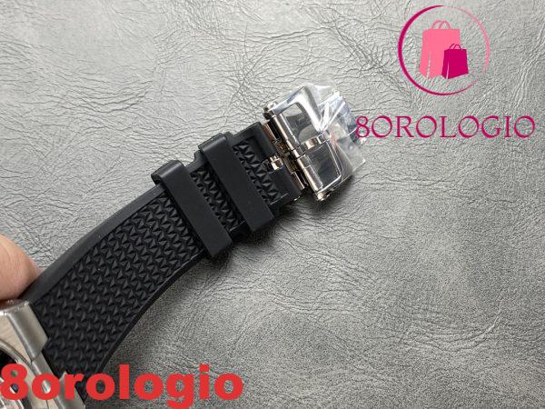 Vacheron Constantin Overseas 5500V Chronograph Quadrante Argento Cinturino in Gomma Nera Replica 8F 42.5mm Orologio - immagine 8