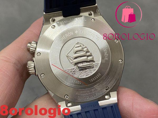 Vacheron Constantin Overseas Dual Time 47450/000A-9039 Quadrante Blu Cinturino in Gomma Replica TWF 42mm Orologio - immagine 8