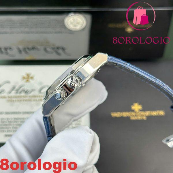 Vacheron Constantin Overseas Dual Time 7900V/110A-B334 Quadrante Blu Cinturino in Pelle Replica Svizzera PZF 41mm Orologio - immagine 8