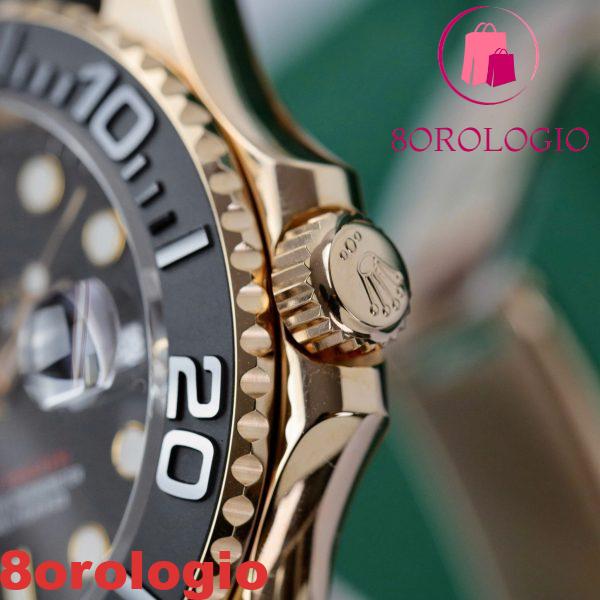 Rolex Yacht-Master 126655 Quadrante Nero Oro Rosa 18K Rivestito Replica 1:1 40mm Orologio - immagine 9