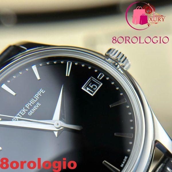 Patek Philippe Calatrava 5227G-010 Quadrante Nero Cinturino in Pelle Migliore Replica 3KF 39mm Orologio - immagine 11
